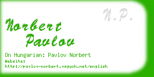 norbert pavlov business card